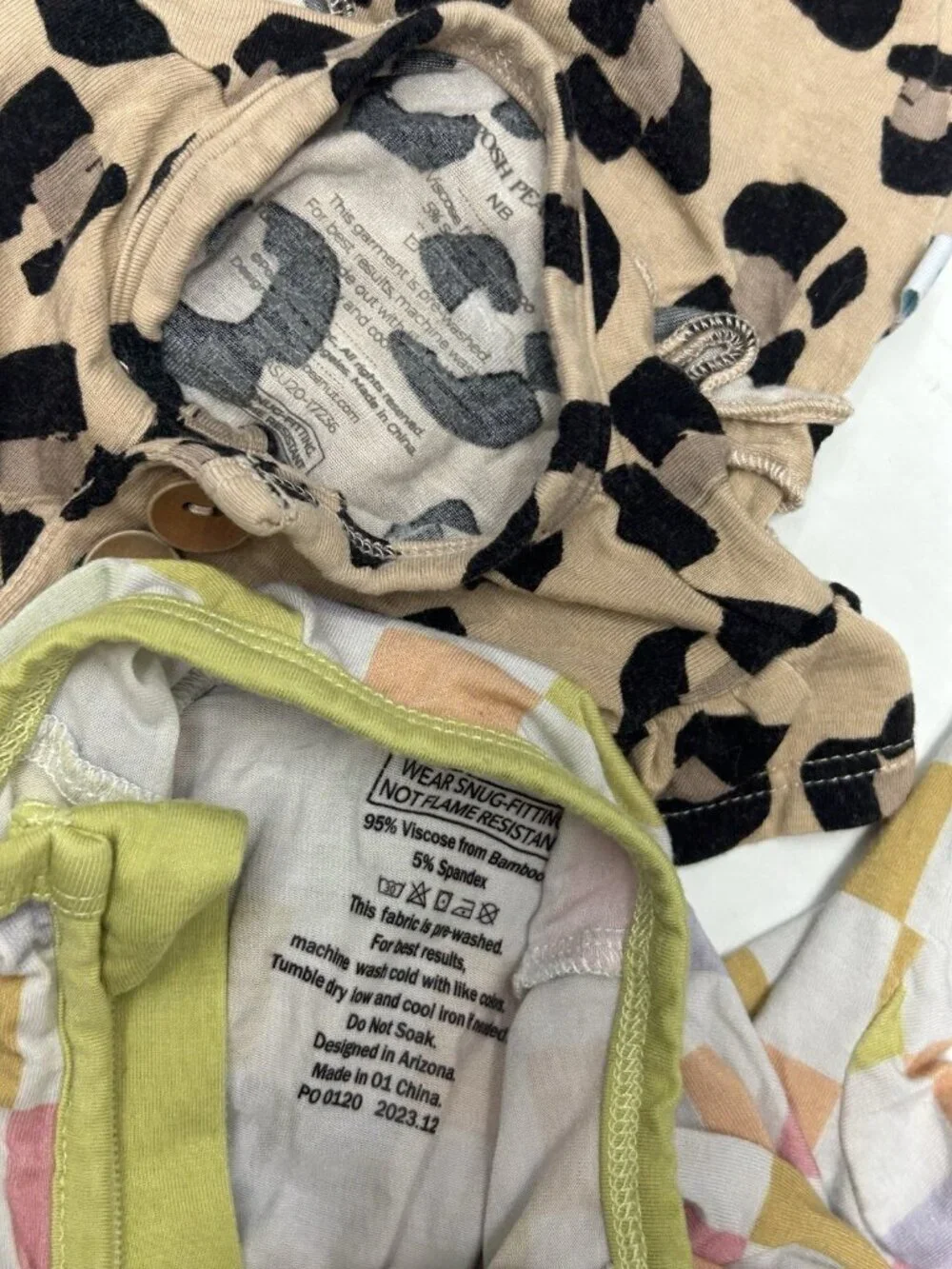 Posh Peanut Baby Bamboo Ruffle Zipper Sleeper Footie lot of two NEWBORN